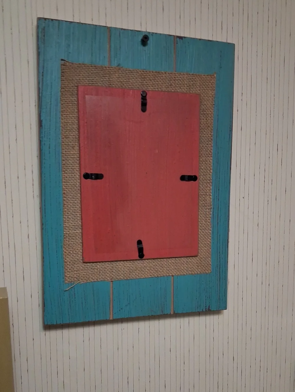 Turquoise and Coral Wooden Picture Frame - Unbranded